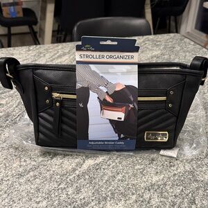 Itzy Ritzy Black Stroller Organizer with Gold Accents